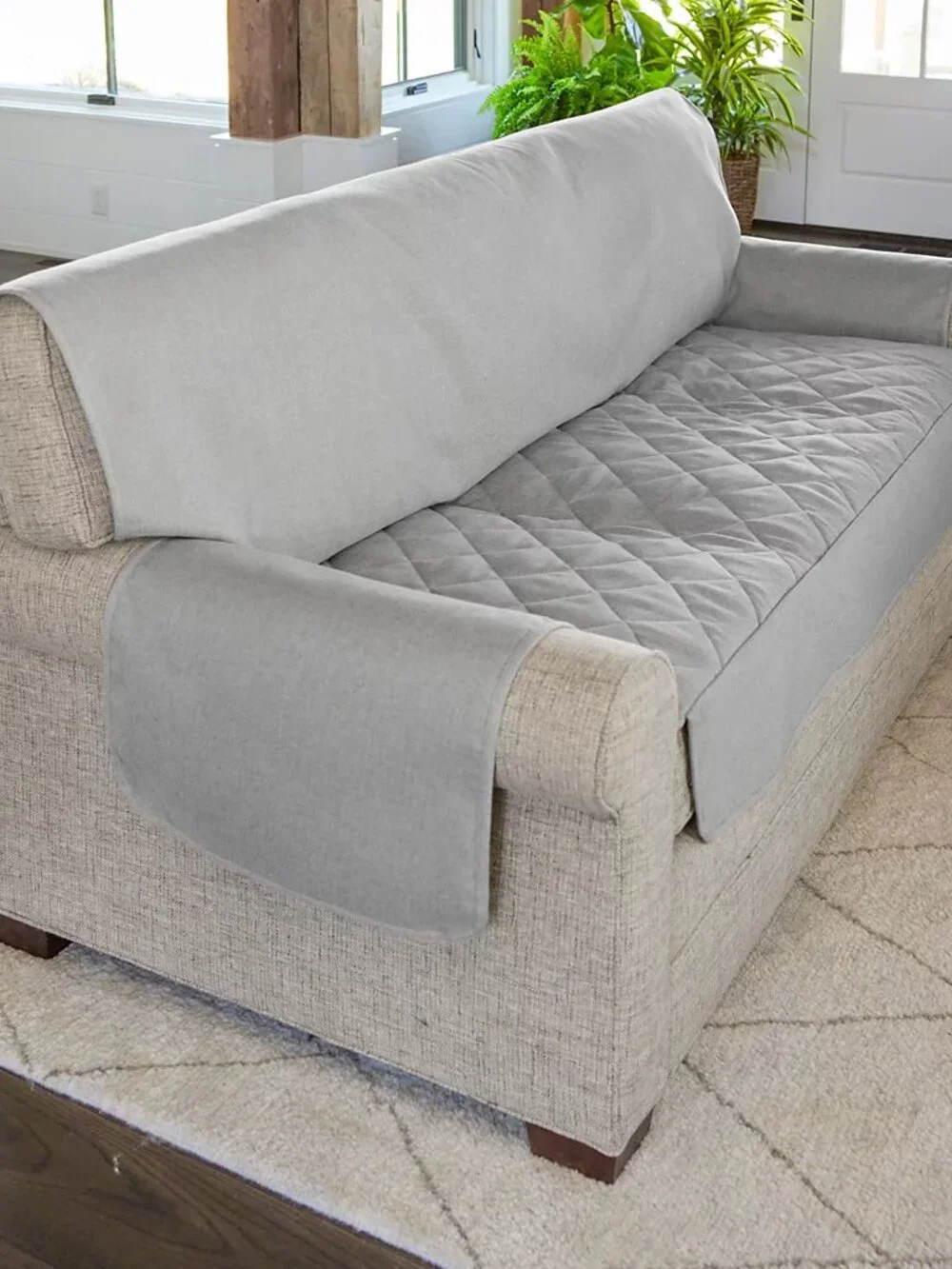 Orvis Tight-Grip Furniture Protector Pet Couch Cover - XL Granite